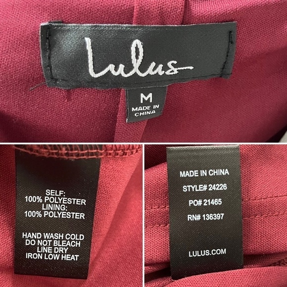 Lulu’s Awaken My Love Burgundy Long Sleeve Lace Maxi Dress Size M - Picture 12 of 12